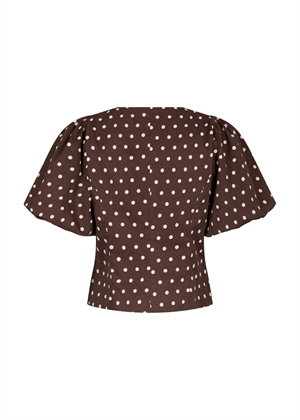 Anela dot bluse Brown Neo Noir 